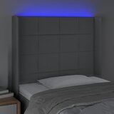  LED uzglavlje svjetlosivo 103 x 16 x 118/128 cm od tkanine | shoptok.hr