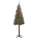 vidaXL Mršavo božićno drvce s 300 LED svjetlima Zelena i bijela 180 cm | shoptok.hr