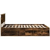  Krevetna konstrukcija s uzglavljem Dimljeni hrast 140 x 190 cm | shoptok.hr
