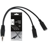Gembird CCA-415-0.1M 3.5mm stereo plug to 2X3.5mm stereo socket 10cm audio splitter kabl kabal Cene