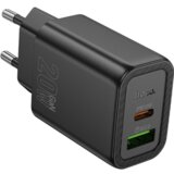 hoco. polnilec adapter N61 GaN PD 20W USB-A, Type C - črn | Shoptok.si