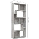 vidaXL Knjižna omara betonsko siva 67x24x161 cm iverna plošča | Shoptok.si