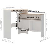 vidaXL Barski stol s 2 stolne ploče bijeli i boja hrasta 130x40x120 cm | shoptok.hr