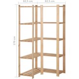  Kutni stalak za pohranu 5 razina 80x28,5x170cm masivna borovina | Eponuda.com