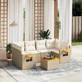 Maison Chic Seti vrtnega pohištva - Vrtna garnitura - Vrtni pohištvo set 7-delna z blazinami bež poli ratan, (21804119) | Shoptok.si