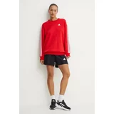 Adidas Pulover Essentials ženski, rdeča barva, IY1734