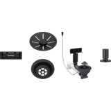 Blanco pribor mat black infino set 1x3,5" (skodelica, infino okrasna rozeta, c-prelivni prelivni set), z daljincem okrogel dvigalnik mat black | Shoptok.si