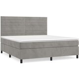  Box spring postelja z vzmetnico svetlo siva 160x200 cm žamet, (20901851) | Shoptok.si