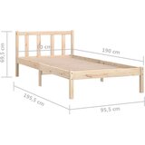  Za krevet od masivne borovine 90x190 cm 3FT jednokrevetni | shoptok.hr