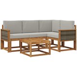  Set vanjskih sofa 5 kom. Prirodna i svjetlosiva Poliester | shoptok.hr