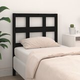  Uzglavlje za krevet crno 95,5 x 4 x 100 cm od masivne borovine | shoptok.hr