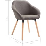  Blagovaonske stolice od tkanine 4 kom bež - Sivo-smeđa 4 | shoptok.hr
