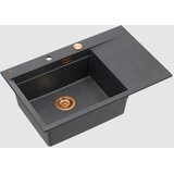 Quadron Kuhinjsko korito JOSH 111 z dodatki, črn z bakrenimi detajli | Shoptok.si