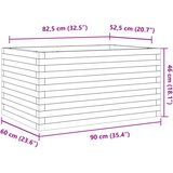  Vrtna sadilica voštano smeđe boje 90 x 60 x 46 cm od borovine | shoptok.hr