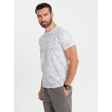 Ombre Men's patterned cotton short-sleeved T-shirt - white | Shoptok.si