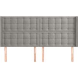  Uzglavlje s ušima svjetlosivi 203x16x118/128 cm baršunasti | shoptok.hr