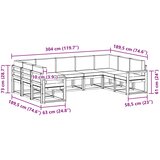  Set vanjskih sofa 9 kom. Prirodna i bež Smeđa 304 x 189,5 x 73 cm | Shoptok.si