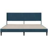  Krevetna konstrukcija s uzglavljem Plava 180 x 200 cm Baršun | shoptok.hr