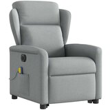 vidaXL Električni masažni naslonjač na podizanje tkanina svjetlosivi | shoptok.hr