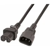 Napajalni kabel 220V podaljšek C14 - C15 1m črn EK585.1