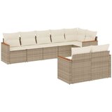  8-dijelni set vrtnih sofa od poliratana s jastucima bež | shoptok.hr