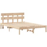 vidaXL konstrukcija postelje rjava 140 x 200 cm trden borov les, (5000023091) | Shoptok.si