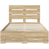  Krevetna konstrukcija s ladicama Sonoma hrast 120 x 200 cm | shoptok.hr