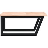  Zidna polica za umivaonik od čelika i masivne hrastovine Smeđa 60 x 60 x 2 cm | Shoptok.si