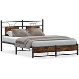 Posteljni okvir brez vzmetnice hrast 150x200 cm inženirski les, (21829486) | Shoptok.si