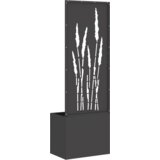 vidaXL Vrtno korito z dekorativno ploščo Črna 50 x 140 cm Mnogi jeklo | Shoptok.si