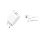 XO 2-port USB wall charger L57 2.4A + lightning kabl 1m, bijela | Eponuda.ba