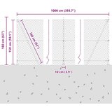  Zavareno žičano ogradno mreža s betonskom podlogom 10 x 1,5 m | shoptok.hr