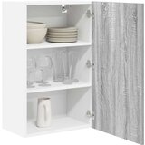 vidaXL Viseča omarica z vrati Riga Siva Sonoma in bela 50 x 31 x 80 cm | Shoptok.si