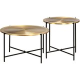 vidaXL Komplet mizic 2 kosa MDF prekrit z medenino, (20625240) | Shoptok.si