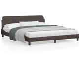 vidaXL Posteljni okvir z vzglavjem temno rjav 180x200 cm blago | Shoptok.si