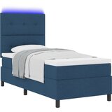 vidaXL Vzmetnica s škatlo z vzmetnico in LED modro 80x200 cm Tkanina, (22083104) | Shoptok.si