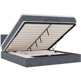  Otomanski posteljni okvir z vzmetnico temno siv 180x200cm žamet | Shoptok.si