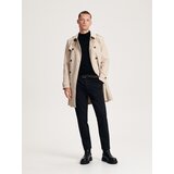 Reserved oprijete chino hlače s pasom - črna | Shoptok.si