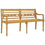  Klop Batavia z antracitno blazino 150 cm trdna tikovina, (20658117) | Shoptok.si