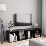 Furnova Knjižna / TV omara črna 143x30x36 cm, (21924673) Cene