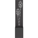 vidaXL Vrtno korito z dekorativno ploščo Črna 32 x 140 cm Mnogi jeklo | Shoptok.si