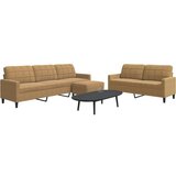 vidaXL 3-dijelni set sofa s jastucima smeđi baršunasti | shoptok.hr