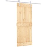  Klizna vrata Prirodna i bijela 85 x 210 cm Čvrsta borovina | shoptok.hr