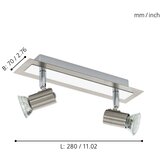 Eglo rottelo reflektor/2, led 2x5w, 2x400lm, mat/krom | shoptok.hr