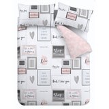 Catherine Lansfield Bela/rožnata posteljnina za zakonsko posteljo 200x200 cm Sleep Dreams – | Shoptok.si