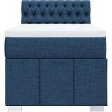 vidaXL Box spring postelja z vzmetnico modra 90x200 cm blago | Shoptok.si