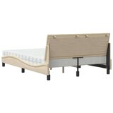 vidaXL Postelja z vzmetnico krem 120x200 cm blago | Shoptok.si