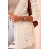 Kesi Włoski Ladies' openwork cardigan with pockets ecru | shoptok.hr
