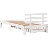 vidaXL Posteljni okvir s predali bel 90x190 cm trdna borovina | Shoptok.si
