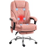 Vinsetto pisarniški stol z masažno funkcijo poliester, jeklo 72D x 67Š x 111 119V cm Roza, (5000242989) | Shoptok.si